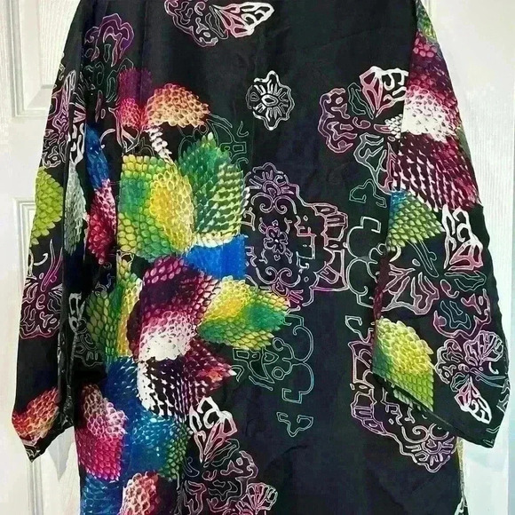 Citron Santa Monica 80%, 20% Silk Rayon Kimono Top This is a beauty! - Picture 4 of 5